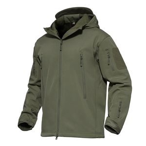 Chaquetas Tácticas de Senderismo para <span class=keywords><strong>Hombre</strong></span> Rompevientos con Capucha Impermeable Gruesa de Forro Polar Cálido Piel de Tiburón Softshell - Product Image 6