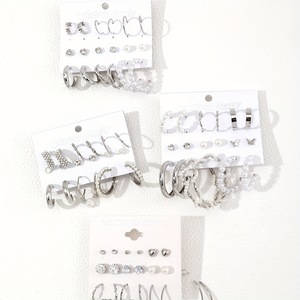 Parures de bijoux fantaisie en alliage de zinc, boucles d'oreilles papillon, clous d'oreilles assortis en perles et zircon pour femmes, pour les soirées - Product Image 2