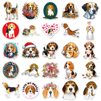 50 pièces usine ventes dessin animé Kawaii Animal Beagle autocollant personnalisé pour ordinateur portable tasse Journal autocollant