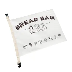 Cotton Linen Bread Bag Organic Reusable for homemade bread gift giving Bread Container for large Sourdough Loafs