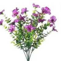 7 Cabang Buket Eucalyptus Buatan Warna Ungu, Bunga Hijau untuk Dekorasi Rumah, Luar Ruangan, Pernikahan, dan Foto