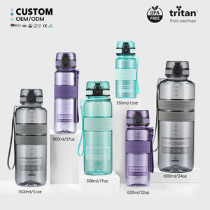 Bouteilles d'eau UZSPACE sans BPA avec tracker - Réutilisables, en plastique Tritan, sans fuite, non toxiques pour la randonnée, le vélo et le fitness en extérieur - Product Image 1