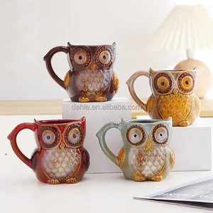Simple Style 3D <strong>Owl</strong> Morning Ceramic <strong>Coffee</strong> <strong>Mug</strong> or Tea Cup - Product Image 2