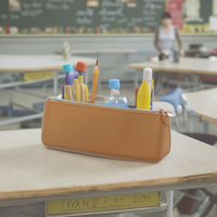 Étui à crayons en silicone populaire accepter Logo personnalisé pochette à crayons étudiant utiliser un sac d'école