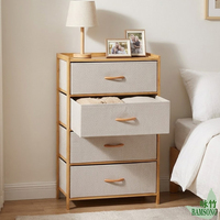 Commode de rangement avec 4 tiroirs en tissu, écologique, durable, pour chambre à coucher, salon, petit appartement, gain de place