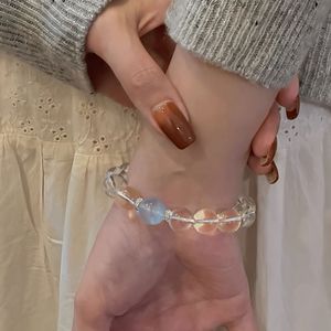 White Crystal <b>Bracelet</b> S925 Sterling Silver Women's Light Luxury Aquamarine <b>Beaded</b> Everyday Wear Jewelry - Product Image 4