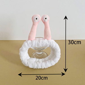 Qianjin Funny Cartoon Flannel <strong>Snail</strong> <strong>Headband</strong> High Elastic Spa <strong>Makeup</strong> Shower Hairband Skincare Hair Accessories for Women - Product Image 6