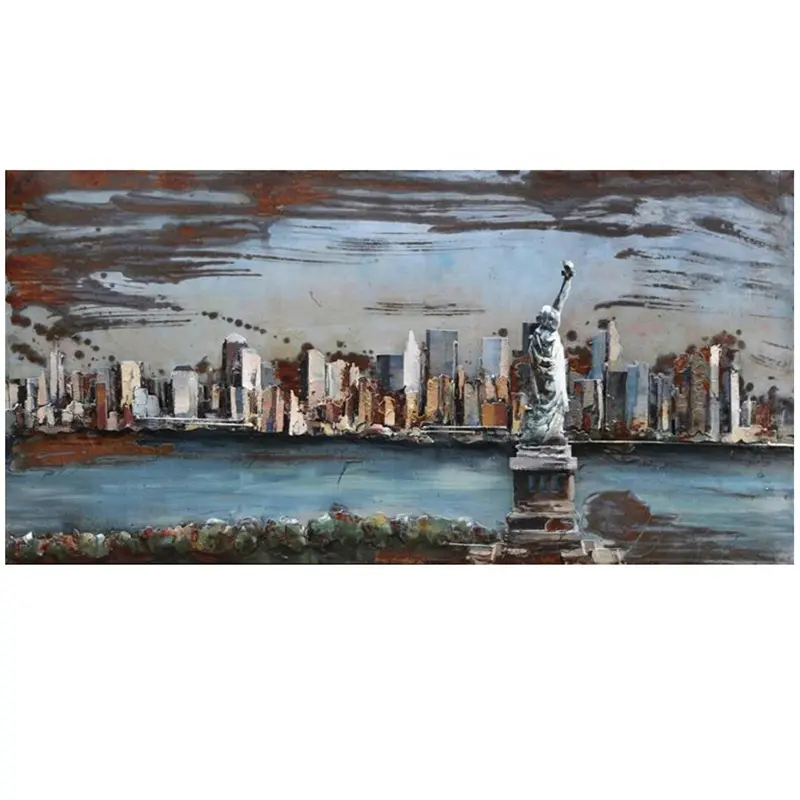 Unique Handmade Statue of Liberty in New York City wall art 3D Metal on iron oil Painting