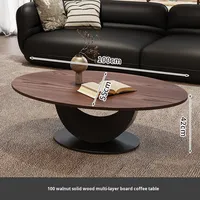 Ensemble de table basse au design rétro mi-siècle de couleur noyer pour la maison salon petit appartement table basse en bois massif