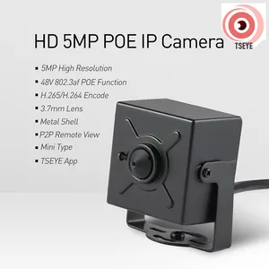 Revodata 5MP Mini PoE Ip Camera, 3.7mm Ống kính Pinhole Camera an ninh trong nhà mạng CCTV giám sát (I706-2-P-TS)