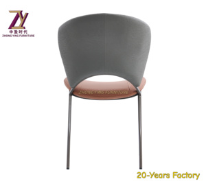 Mobilier en cuir Chaise de salle à manger Vente en gros Design Restaurant Chaises de salle à manger en métal avec pieds en métal - Product Image 4