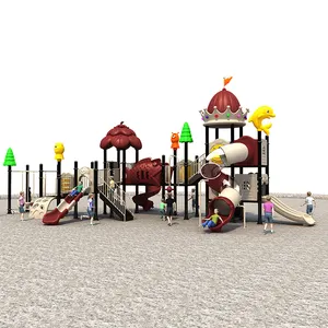 बच्चों के खेल के लिए घूमने वाले पाइप आउटडोर क्लाइंबिंग प्लेटफार्म खेल का मैदान उपकरण के साथ स्लाइड