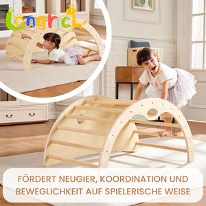 Triangle d'escalade pour enfants en bois massif naturel, non toxique, couleurs pastel, ensemble Pikler <span class=keywords><strong>avec</strong></span> arche, balançoire et <span class=keywords><strong>toboggan</strong></span>, exercice Montessori sûr - Product Image 3