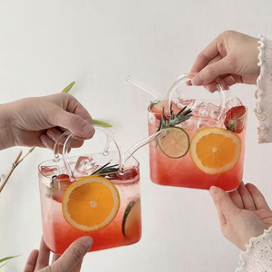Gobelet en verre transparent créatif de 26 oz avec paille pour les boissons à emporter, gobelet à jus INS, tasse en verre - Product Image 1