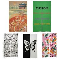 Cortina de Lino Noren Personalizada con Impresión a Todo Color, Logotipo y Texto Personalizados para Venta al por Mayor, Artículos Decorativos para el Hogar, Negocios y Tiendas