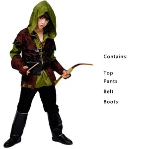 <span class=keywords><strong>Costume</strong></span> da <span class=keywords><strong>Robin</strong></span> Hood per Bambini, Travestimento da Arciere per Halloween, Purim e Feste in Maschera - Product Image 5