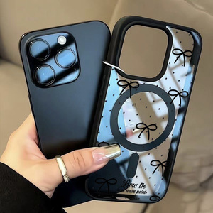 เคสโทรศัพท์สำหรับ iPhone 17 Pro Max แบบด้าน แม่เหล็กติดแน่น ปิดเต็มหน้าจอ ลายจุดโบว์ รูใหญ่ ป้องกันการกระแทก - Product Image 1