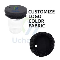 Vente en gros de couvre-boisson personnalisé chouchous tissu élastique silicone café sippy tasse couvercle alimentaire couvre-grande boisson ensemble de couleurs