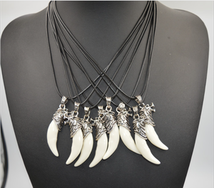 Collar Retro con Dientes de Lobo, Dragón, Búho, Tigre y Tiburón para Hombre y Mujer, Regalo de Pareja, Collar de Dientes de Animales, Collar <span class=keywords><strong>Rock</strong></span> Cool, Amuleto de la Suerte - Product Image 4