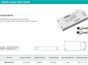 חיישן דלת לד Letaron 5000mA DC12V/24V 60/120W IP20 מתג חכם עם חיישן כפול, בעל תקן CE/ROHS, טווח חישה 0-8 ס\"מ - Product Image 5
