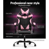 Fauteuil inclinable d'ordinateur de course en cuir Silla Gamer nice chair de jeu avec repose-pieds rose pour femmes pas cher