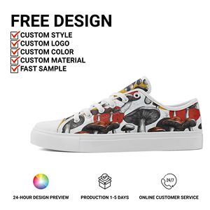 Custom Logo Print Vulcanized Shoes OEM/ODM Low Top Classic <strong>Canvas</strong> <strong>Sneakers</strong> for Men &amp; Women FN027-26009001-15 - Product Image 2