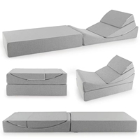 Nouveau design, combinaison aléatoire, canapé-lit modulaire convertible 4-en-1, fauteuil-lit futon pliant, chaise simple grise