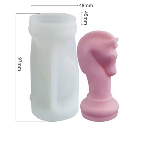 Moules en silicone pour bougies, figurines d'échecs de la série Chessman, décorations DIY faites maison - Product Image 5