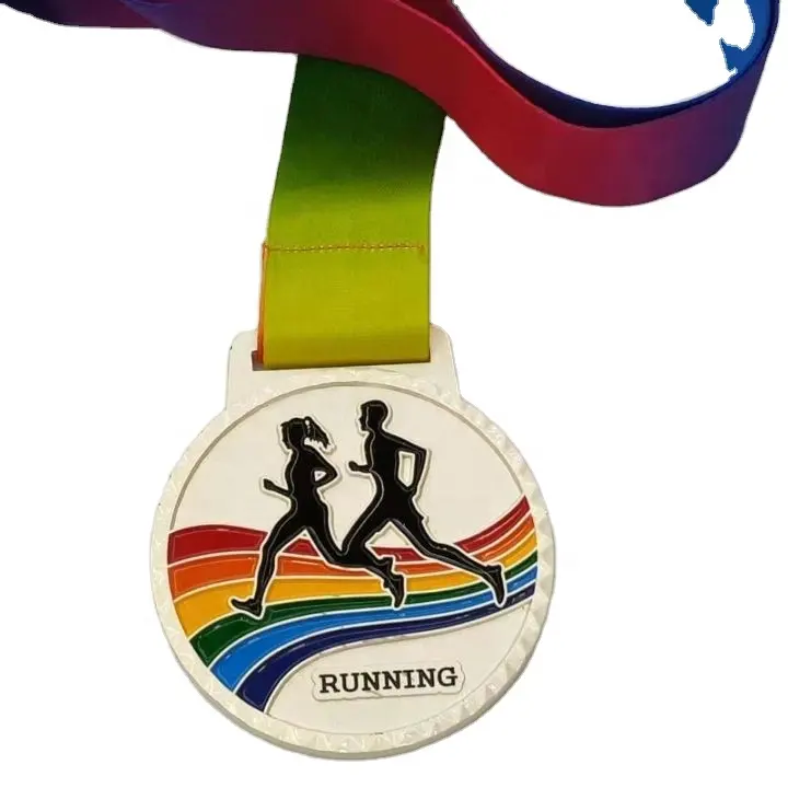 custom engraved metal running medal or medallion