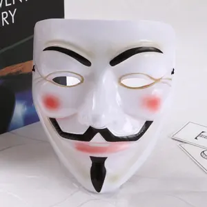 OEM Custom party plastica Cosplay maschera lucida V per Vendetta Guy Fawkes Hacker anonima maschera in PVC