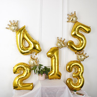 Ballons en feuille d'hélium de 32 pouces avec grands chiffres pour décorations de fête, ballons en Mylar à chiffres géants