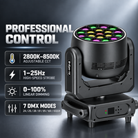Projecteur à tête mobile 19x40W RGBW Bee Eye avec bande LED 4-60 °   Objectif rotatif Zoom pour éclairage de scène, concert, DJ, location, événement