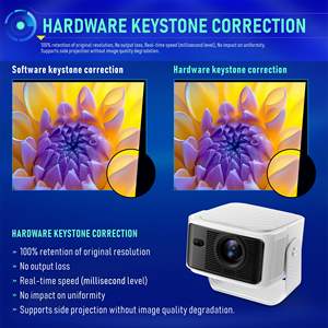 Projecteur portable Android 1080P natif à courte focale Mini Proyector180 °   Support de projection gratuit avec haut-parleurs intégrés pour home cinéma - Product Image 2