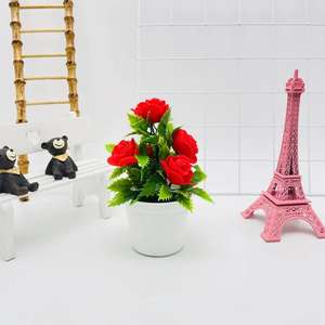 Bunga Mawar Lima Kepala Bonsai Hari Valentine 2026 Dekorasi Rumah Bunga dan Tanaman Buatan untuk Pemotretan Gaun Pengantin di Dalam Ruangan - Product Image 5