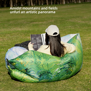 Sofá Inflável Moderno Reclinável com Massagem e Resfriamento, Dobrável e Portátil para Camping e Uso Externo - Product Image 1