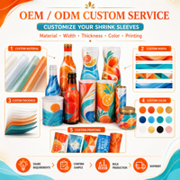 Étiquettes thermorétractables personnalisées en PVC, logos imprimés, emballages de bouteilles de boissons, films plastiques scellés, étiquettes thermorétractables, modèle