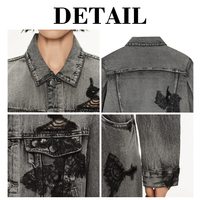 OEM DOM Services vestes en jean de luxe pour femmes personnalisées 2025 vente chaude nouvelle veste en jean en détresse lavage acide Boxy