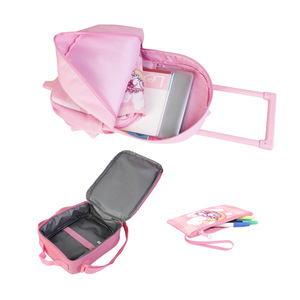 Juego de <span class=keywords><strong>Mochila</strong></span> Escolar <span class=keywords><strong>con</strong></span> <span class=keywords><strong>Ruedas</strong></span> de 3 Piezas, Impermeable, de Poliéster, <span class=keywords><strong>con</strong></span> Estampado de <span class=keywords><strong>Unicornio</strong></span> de Dibujos Animados para Niñas, <span class=keywords><strong>con</strong></span> Lonchera y Estuche para Lápices - Product Image 5