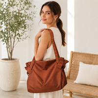 Sac à équipement en polyester noir et marron, 35x16x39cm, pour le camping, la randonnée, les voyages en plein air, sac de rangement