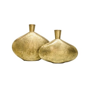 Vase à fleurs de forme ronde en métal avec finition argentée parfait pour la décoration de la maison et du jardin en gros - Product Image 2