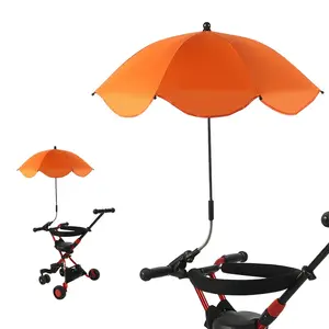תינוק עגלת שמשייה מטרייה אוניברסלית עם מהדק 360 תואר מתכוונן UV הגנה עגלת שמש צל עמיד למים מטרייה