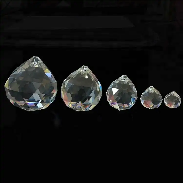 15mm-100mm Crystal Stones Chandelier Balls Round Faceted Chandelier Parts Glass Balls For Christmas Gift Wedding Decor