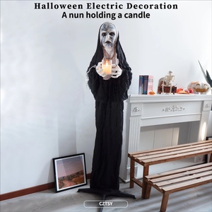 Decoración <span class=keywords><strong>de</strong></span> Halloween <span class=keywords><strong>de</strong></span> <span class=keywords><strong>Monja</strong></span> Luminosa con Vela, Accesorio Espeluznante para <span class=keywords><strong>Casa</strong></span> Encantada, Decoración <span class=keywords><strong>de</strong></span> Habitación <span class=keywords><strong>de</strong></span> Terror - Product Image 1