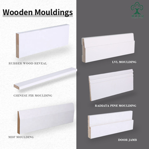 Bằng Gỗ Không Thấm Nước Màu Trắng Primed Gỗ Rắn Ván Chân Tường Dòng Trang Trí Made In Việt Nam Nhà Máy - Product Image 3