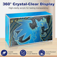 Boîte de présentation en acrylique résistante aux UV avec couvercle magnétique, boîte de protection transparente pour le rangement de cartes à collectionner UPC