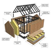 Casa Modular Prefabricada de Lujo Lista para Enviar, Textura de Madera, Garantía de 2 Años, Soluciones Totales para Proyectos de Resorts Turísticos