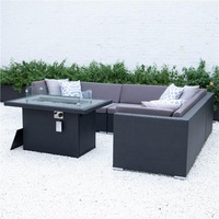 Conjunto de muebles de exterior para Patio y jardín, mesa de mimbre moderna, sofá seccional impermeable