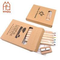 Ensemble de crayons de couleur personnalisés 8 couleurs, emballage style livre d'histoires, crayons de couleur avec logo imprimé OEM pour l'art et le dessin des enfants, LOGO doré