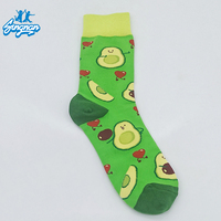 Chaussettes Jacquard à thème fruité en coton de haute qualité, personnalisées, mi-mollet, chaussettes tubulaires tendance en coton Jacquard, personnalisables