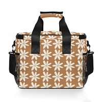 Sac isotherme pour vin de grande capacité, imperméable et isolé, avec motif de fleur de tiare hawaïenne, pour pique-nique et déjeuner, pour femmes
